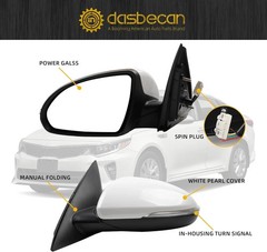 Driver Side Mirror Compatible With 2016 2017 2018 Kia Optima Left White