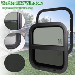 14″W x 16″H RV Windows for Cargo Trailer | Tinted Vertical Sliding