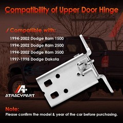 Upper Door Hinge Driver Side Left LH, Compatible with 1994-2002 55075957AC