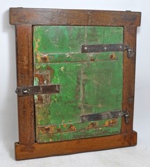 Antique Wooden Wall Décor Window Panel Frame Original Old Hand Crafted Painted