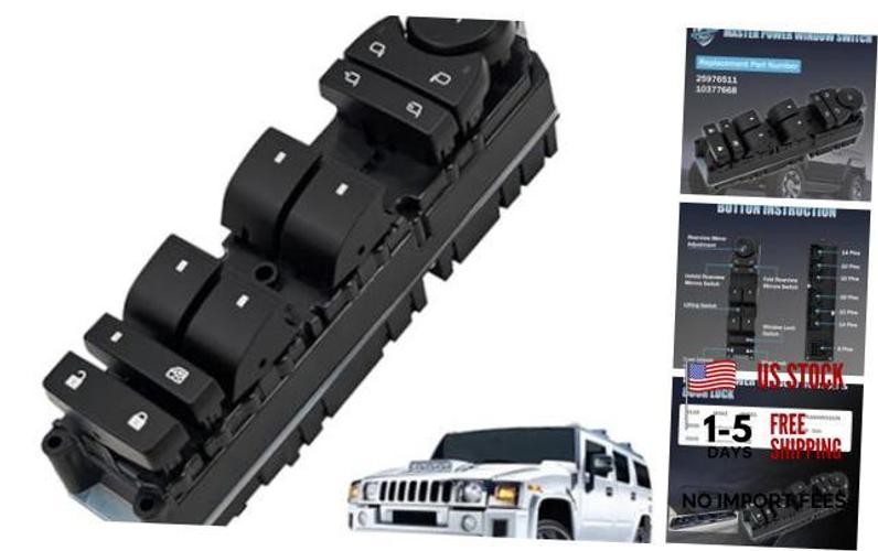 10377668 Front Left Driver Side Master Power Window Switch Compatibe with