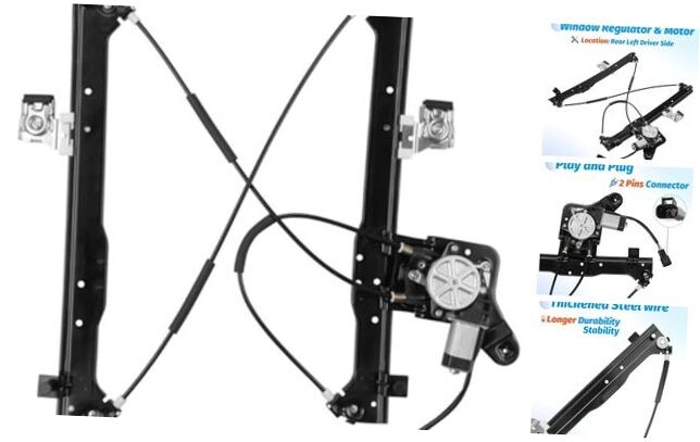 Rear Driver Side Window Regulator with Motor Compatible with 2000-2007 Chevy