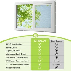 35.5×23.5 Basement Shed Slider Vinyl Windows Dual Pane Insulated Glass White