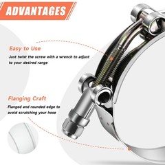 24 Pack 12 Sizes T-Bolt Hose Clamps, Stainless Steel_304 Working Range 28mm-1…