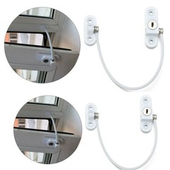 1/2/4Pcs White Window Door Cable Restrictor Ventilator Kids Safety Security Lock