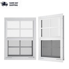 Durable 2 Pack Flush Mount Windows 18″ x 23″ – Lightweight, White Aluminum Frame