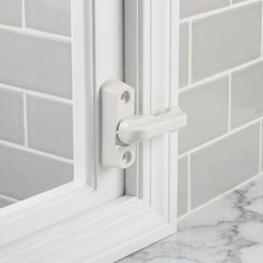1 Set Reusable White Plastic Door Window Security Lock with Easy Surface Mount