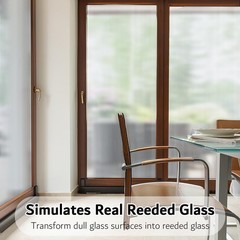 VELIMAX Reeded Glass Window Film, Window Privacy Film, Frosted Window Vinyl, …