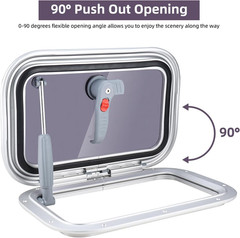 16.2″ X10.5″ Rectangular Deck Hatch,Aluminum Alloy Boat Porthole Window,Push Out