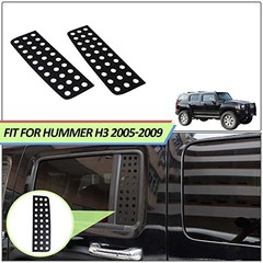 Aluminum Alloy Rear Door Window Decals Glass Cover Trim Panel for Hummer Black