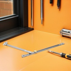 Stainless Steel Extendable Window Bar – 10″ Casement Window Limiter –