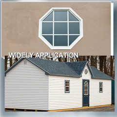 18″ Octagon Shed Window with Grids – White Flush Mount for Barns & Playhouses