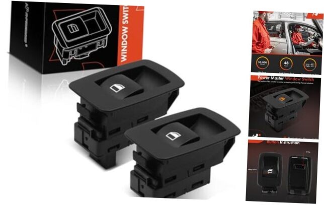 Replacement Rear Power Window Switch 2PC Set for BMW X5 X6 3-Series 07-14