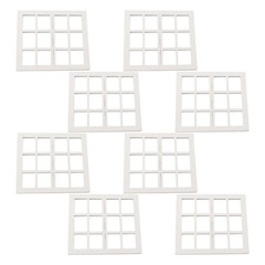 8 Pcs Miniature Wooden Window Frame Models For Dollhouse Diy Craft Decorations
