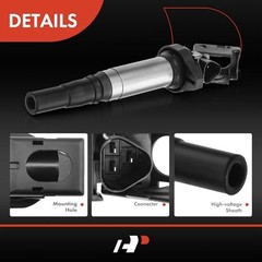 Ignition Coil Pack Compatible with Mini Cooper 2007-2007 L4 1.6L Black