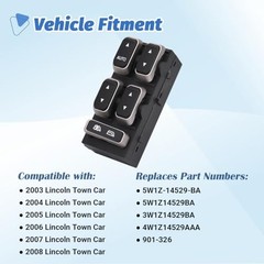 Master Power Window Switch for 2003-2009 Lincoln Town Car 901-326 | Front Left