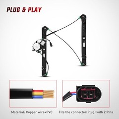 Power Window Regulator/Motor Side Compatible with BMW 741-485 Front Passenger
