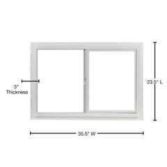 35.5 in. x 23.5 in. Utility Left-Hand Single Slider Vinyl Window Single Glass