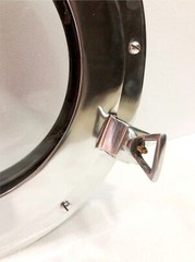 15″ Canal Boat Porthole Window Silver Nickel Door Window Glass Porthole