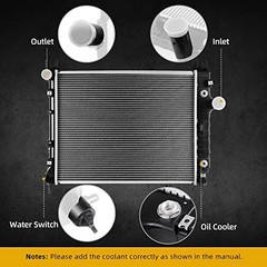 Complete Radiator Compatible with 2000-2004 Dodge 01-04 Dakota & 00-03 Durango
