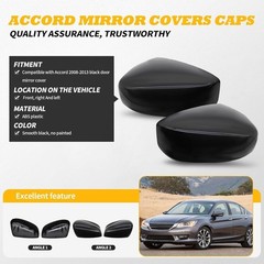 1 Pair Door Side Rearview Mirror Covers Caps Compatible with Accord 2008 2009