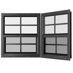 2 Pack 18″ x 23″ White Shed Windows – Flush Mount Aluminum