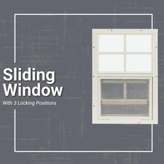 2 Pack 12×18 White Flush Mount Shed Windows Safety Glass Vertical Slider New