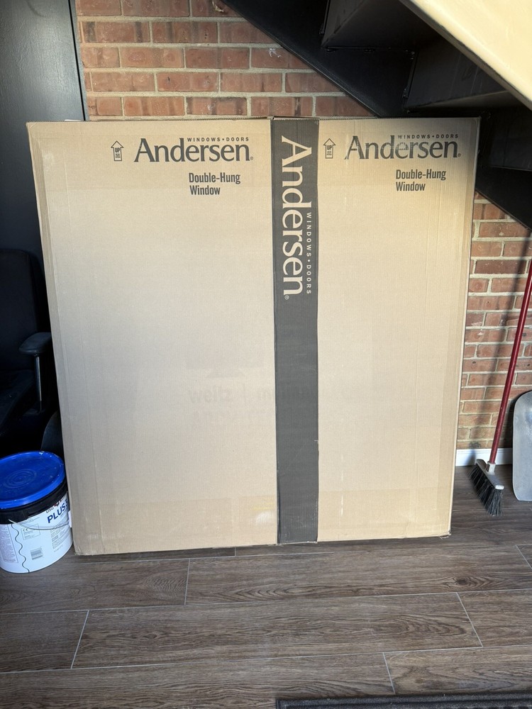 Anderson Window 400 series TW2042-2 White Factory Mulled 6 over 6 Grill Pattern