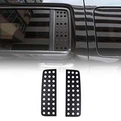 Aluminum Alloy Rear Door Window Decals Glass Cover Trim Panel for Hummer Black