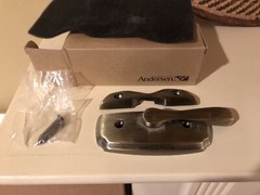 2x Andersen 400 34Wx23H Lower Sashes Divided Lites White Finish Brass Lock Sets