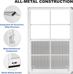 Weather Resistant 24″ x 36″ Shed Windows Set with Tempered Glass & Metal Frame
