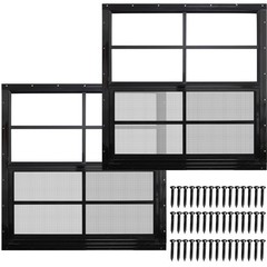 NeatiEase 2 Pack Shed Windows 12×18 Tempered Glass Brown Frame