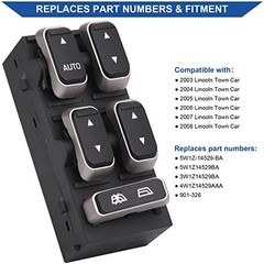 Lincoln Power Master Window Switch – Front, Left, Driver, Side