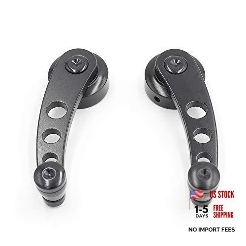 2Pcs Universal Car Window Handle Winder Riser Replacement Winder Crank Black
