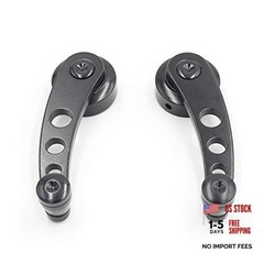 2Pcs Universal Car Window Handle Winder Riser Replacement Winder Crank Black