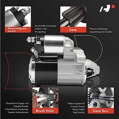Starter Motor Compatible with Fiat 500 2012-2013 1.4L, 12V 1.2KW 12-Teeth