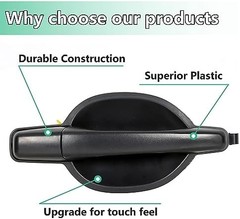 Outside Door Handle Black Textured Compatible with Mitsubishi Endeavor 2004-2011