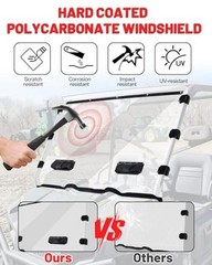 Scratch-Resistant Vented Front Windshield Compatible with Polaris Ranger 2010