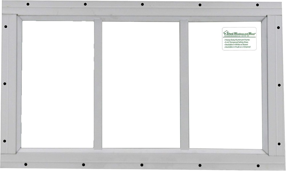 Shed Transom Window 10″ X 18″ White Flush Mount