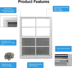 2 Pack 12×18 Flush Mount Shed Windows with Tempered Glass & Fiberglass Screen