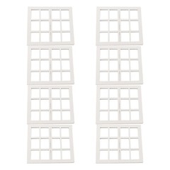 8 Pcs Miniature Wooden Window Frame Models For Dollhouse Diy Craft Decorations
