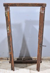 Antique Wooden Wall Décor Tall Window Panel Frame Original Old Hand Crafted