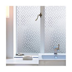 1 Pack Reusable Silver Window Privacy Film Non Adhesive Frosted Decorative Film
