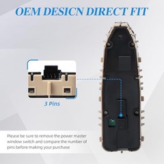 Master Power Window Switch Front Left Driver Side Compatible with 2015-2018