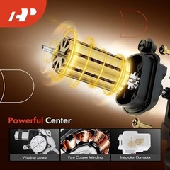 Electric Power Window Regulator with Motor Compatible with Front Driver (LH)