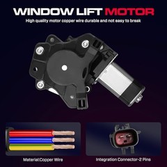 Rear Driver Side Power Window Regulator with Motor (2 Pins) Rear Driver (LH)