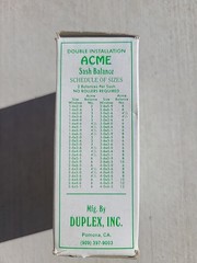 Twin ACME Sash balances and glides Side type, number 4-1/2