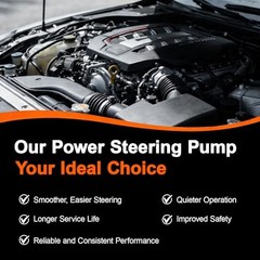 Power Steering Pump with Pulley and Reservoir Compatible with Dodge Dakota