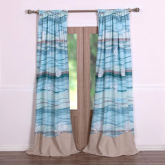 Greenland Home Maui Window Treatment, Blue 42 X 84