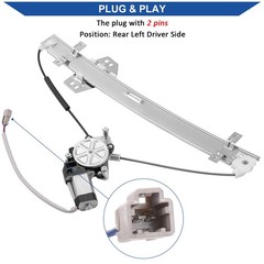 Rear Left Driver Side Power Window Regulator with Motor 748-512 Compatible